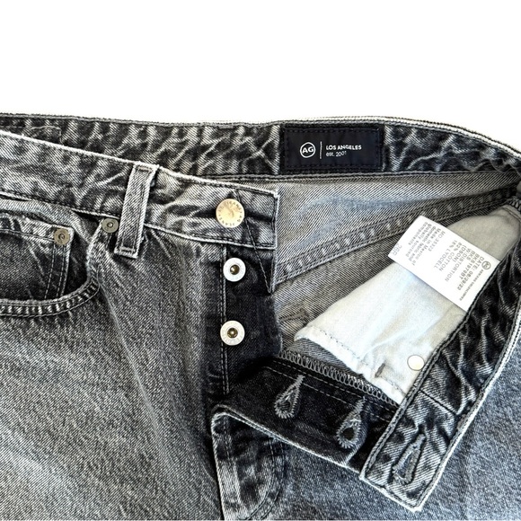 AG Mari High-Rise Slim Straight Jeans 26 Distortion Black Y2K Grunge 90s Denim - Picture 5 of 10